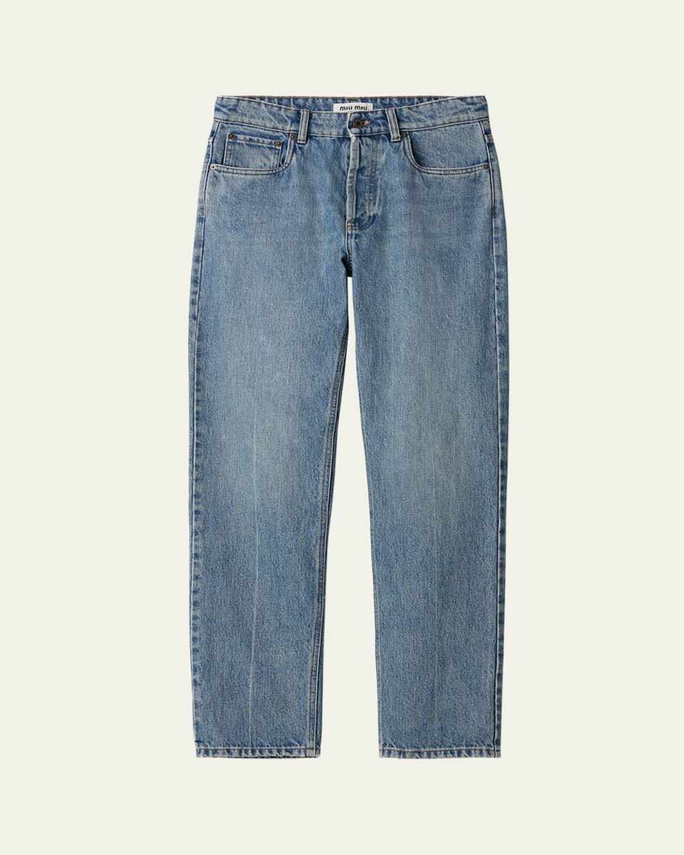 Mid-Rise Straight-Leg Jeans